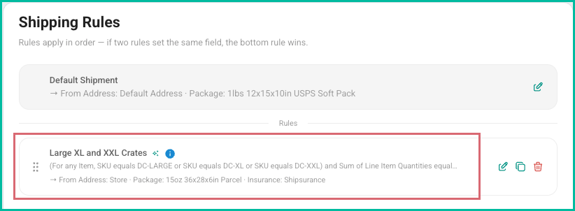 THe new rule is shown in the list of rules.